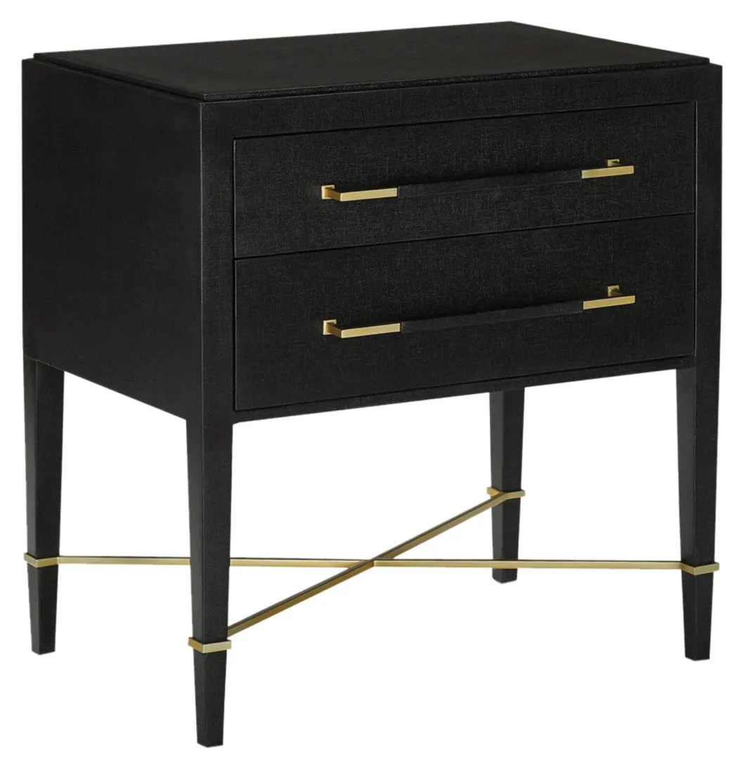 Currey and Company 3000-0036 Verona Black Nightstand Currey and Company 3000-0036 Verona Black Nightstand