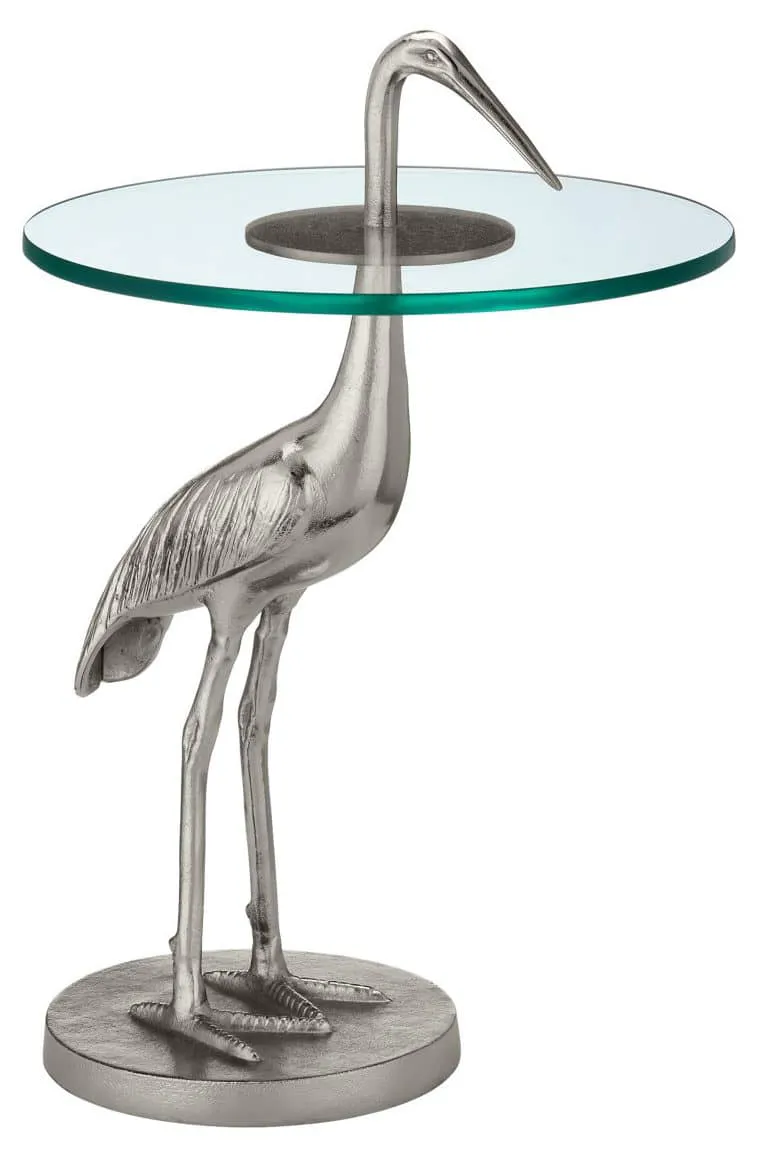 Currey and Company 4000-0195 Crane Silver Accent Table