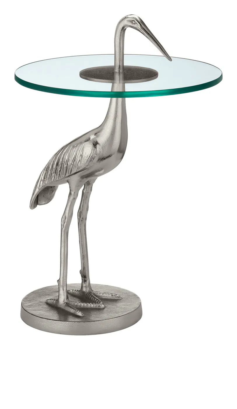Currey and Company 4000-0195 Crane Silver Accent Table Currey and Company 4000-0195 Crane Silver Accent Table