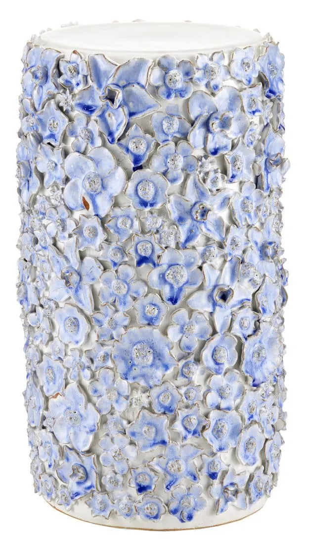 Currey and Company 2000-0035 Jessamine Blue & White Accent Table