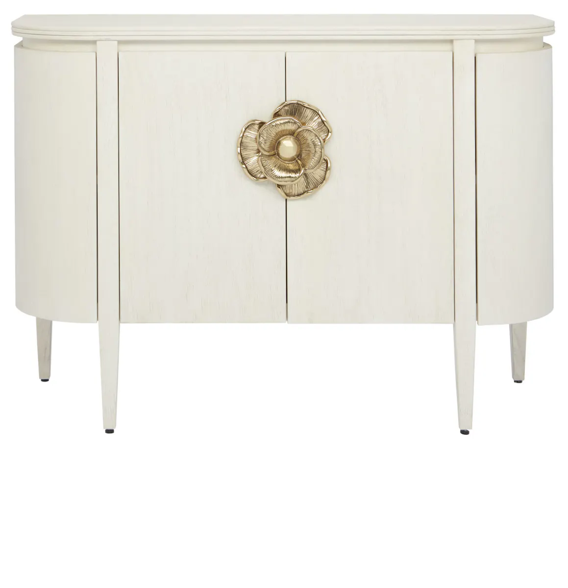 Currey and Company 3000-0201 Briallen White Demi-Lune Cabinet Currey and Company 3000-0201 Briallen White Demi-Lune Cabinet