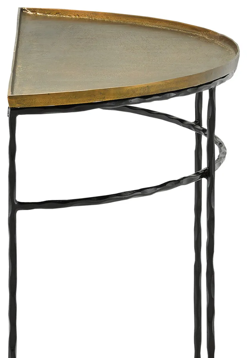 Currey and Company 4000-0053 Boyles Brass Demi-Lune Table Currey and Company 4000-0053 Boyles Brass Demi-Lune Table