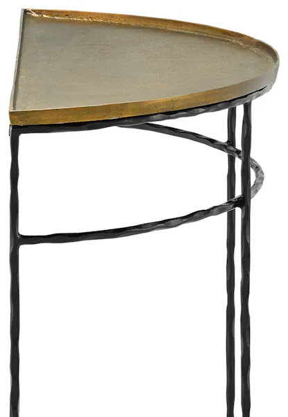Currey and Company 4000-0053 Boyles Brass Demi-Lune Table Currey and Company 4000-0053 Boyles Brass Demi-Lune Table