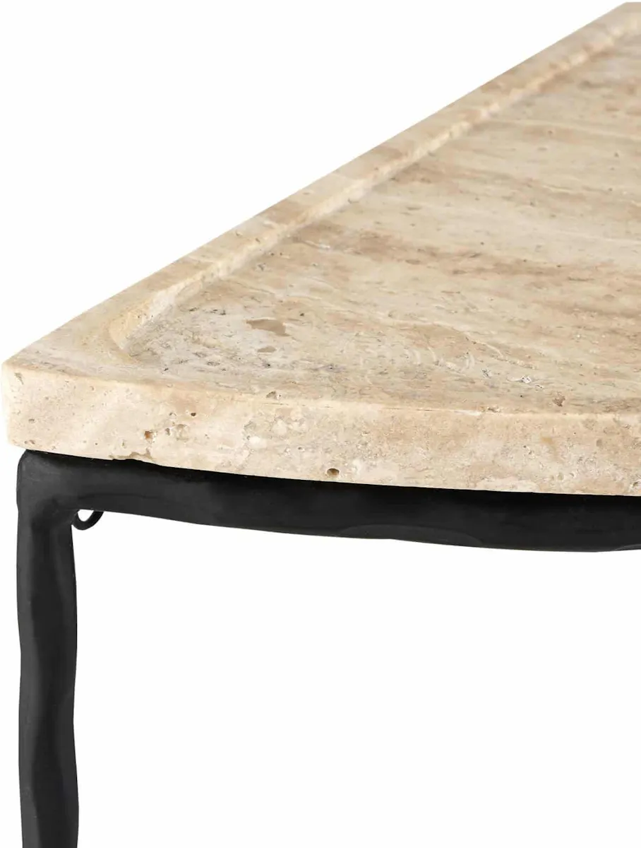 Currey and Company 4000-0138 Boyles Travertine Demi-Lune Table Currey and Company 4000-0138 Boyles Travertine Demi-Lune Table