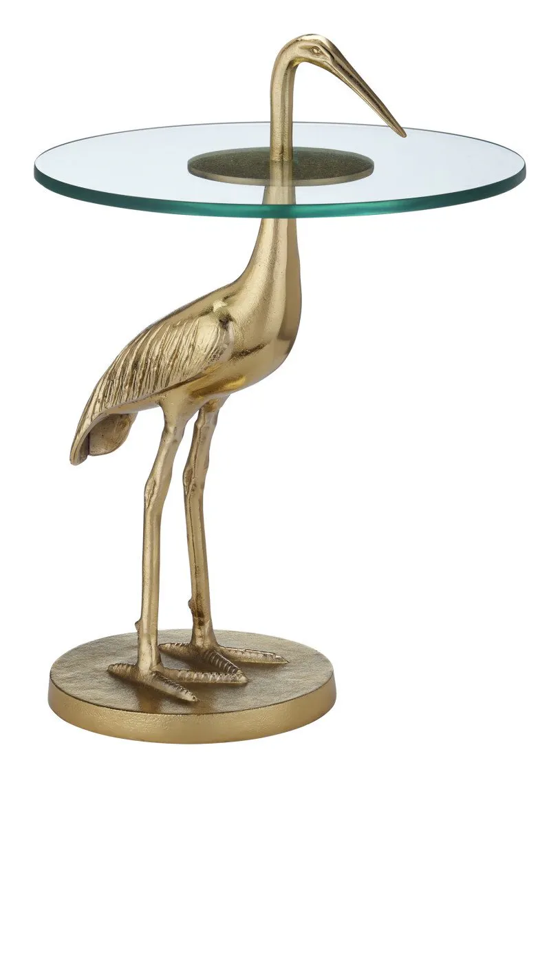 Currey and Company 4000-0194 Crane Brass Accent Table Currey and Company 4000-0194 Crane Brass Accent Table