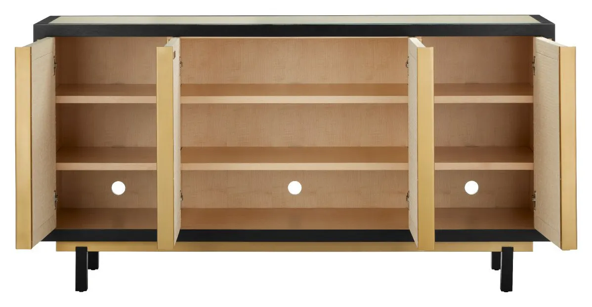 Currey and Company 3000-0300 Deanna Raffia Credenza Currey and Company 3000-0300 Deanna Raffia Credenza