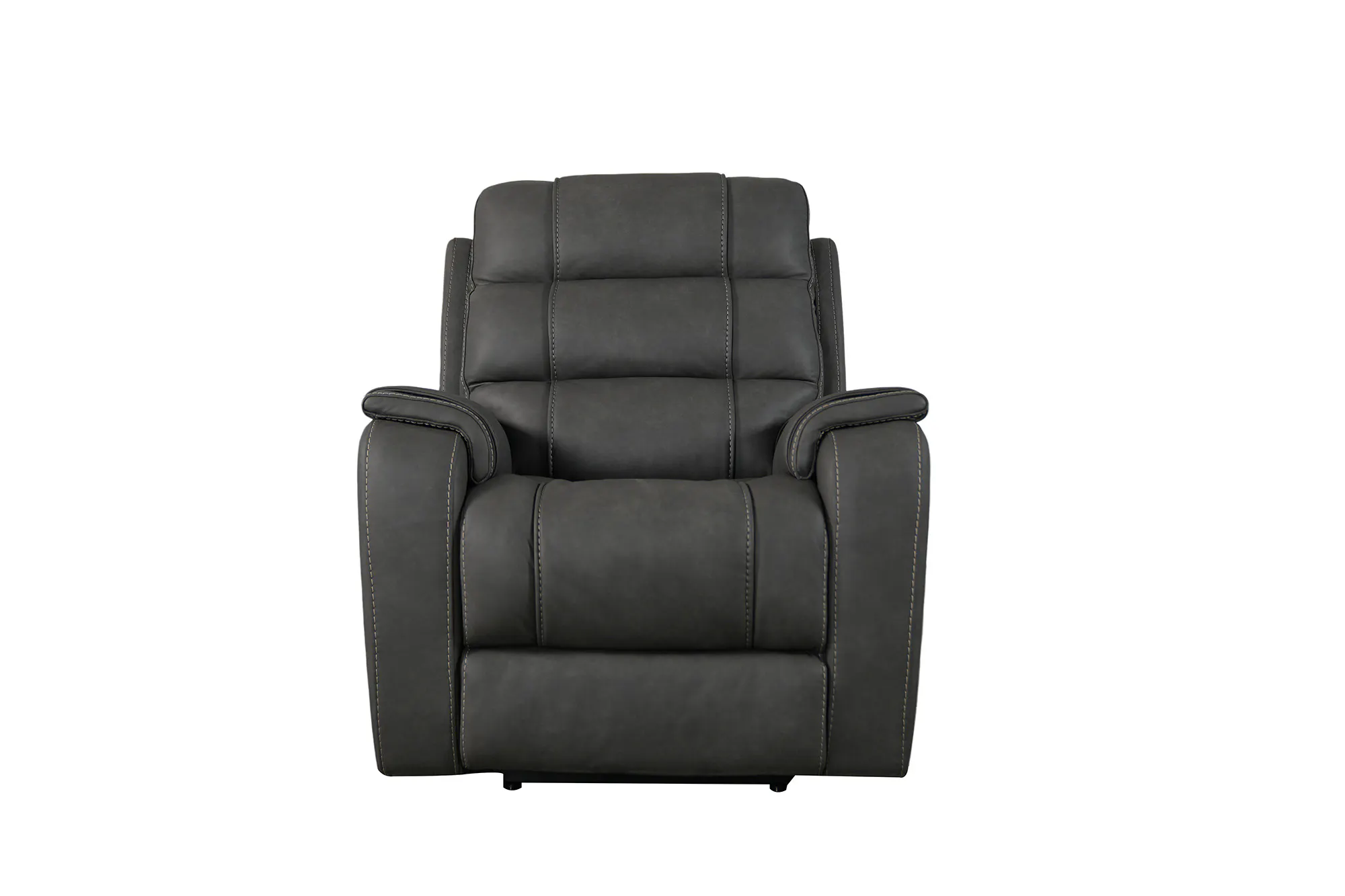 Bassett Club Level 3732-P0G Wendell Wallsaver Power Power Recliner Gunmetal Leather