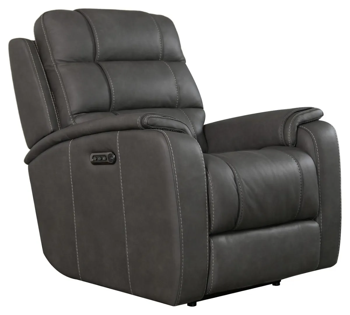 Bassett Club Level 3732-P0G Wendell Wallsaver Power Power Recliner Gunmetal Leather Bassett Club Level 3732-P0G Wendell Wallsaver Power Power Recliner Gunmetal Leather