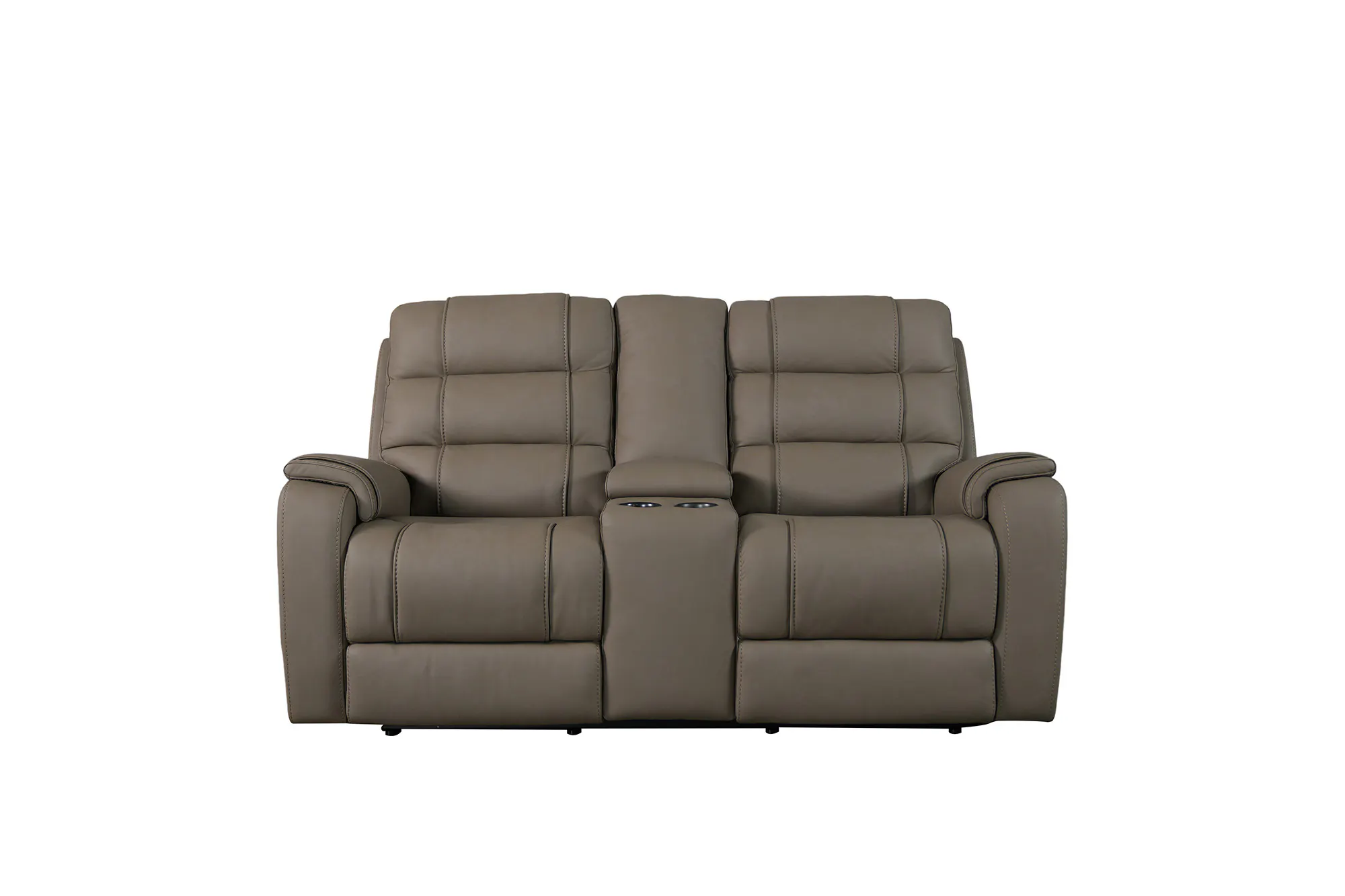 Bassett Club Level 3732-PC42D Wendell Power Motion Loveseat Console Dust Leather