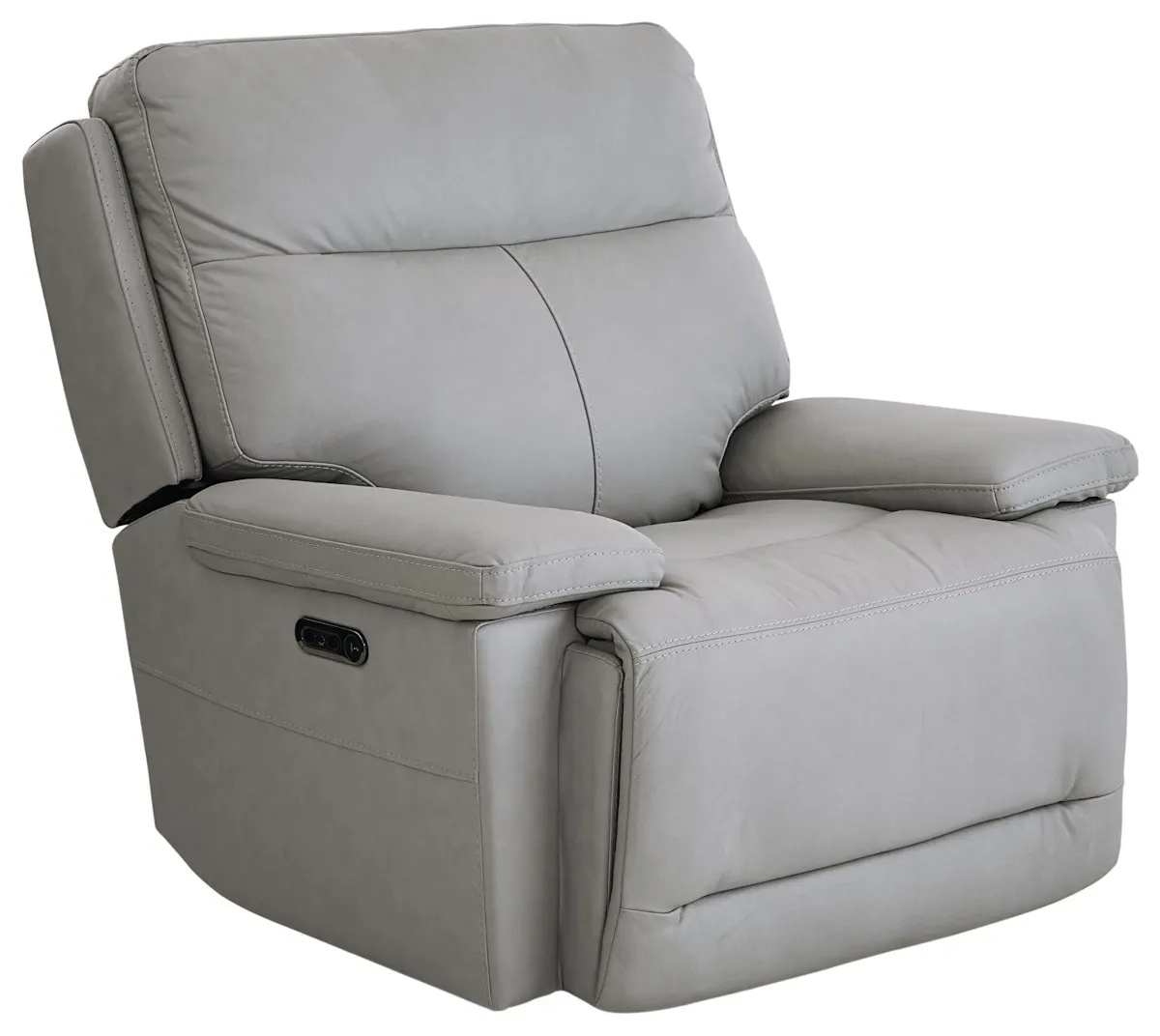 Bassett Club Level 3733-P0G Fletcher Wallsaver Power Recliner Gray Leather Bassett Club Level 3733-P0G Fletcher Wallsaver Power Recliner Gray Leather