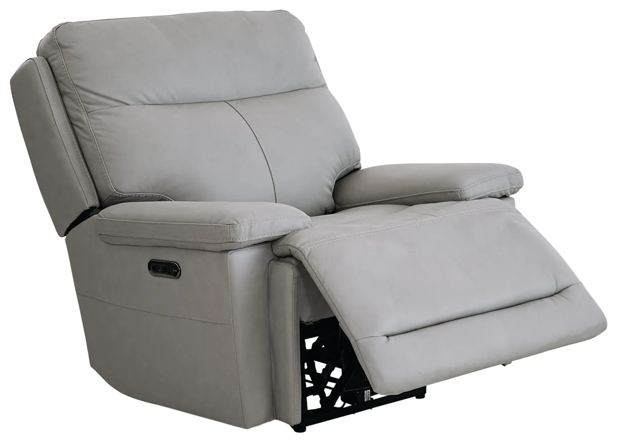 Bassett Club Level 3733-P0G Fletcher Wallsaver Power Recliner Gray Leather Bassett Club Level 3733-P0G Fletcher Wallsaver Power Recliner Gray Leather