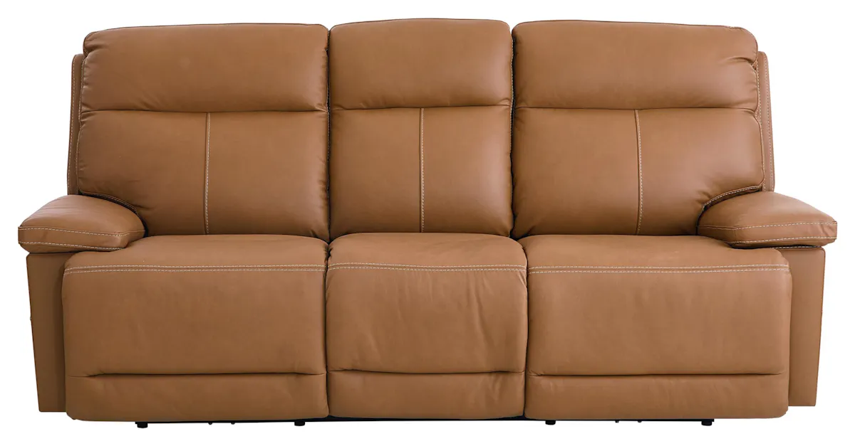 Bassett Club Level 3733-P62A Fletcher Power Motion Sofa Antelope Leather Bassett Club Level 3733-P62A Fletcher Power Motion Sofa Antelope Leather