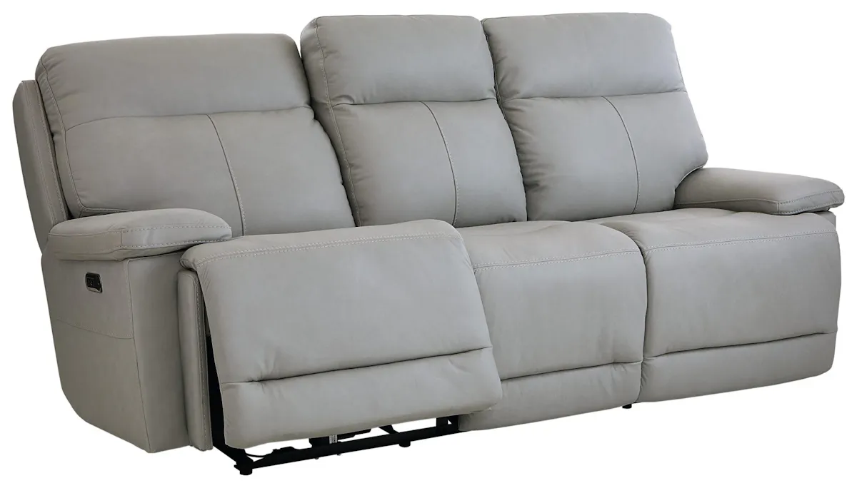 Bassett Club Level 3733-P62G Fletcher Power Motion Sofa Gray Leather Bassett Club Level 3733-P62G Fletcher Power Motion Sofa Gray Leather