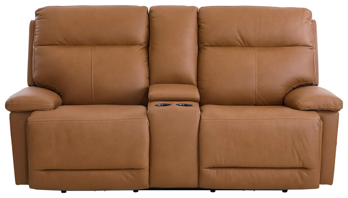 Bassett Club Level 3733-PC42A Fletcher Power Motion Loveseat Console Antelope Leather Bassett Club Level 3733-PC42A Fletcher Power Motion Loveseat Console Antelope Leather