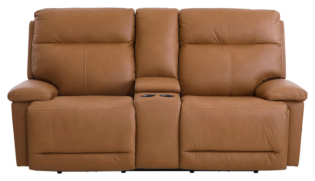 Bassett Club Level 3733-PC42A Fletcher Power Motion Loveseat Console Antelope Leather Bassett Club Level 3733-PC42A Fletcher Power Motion Loveseat Console Antelope Leather