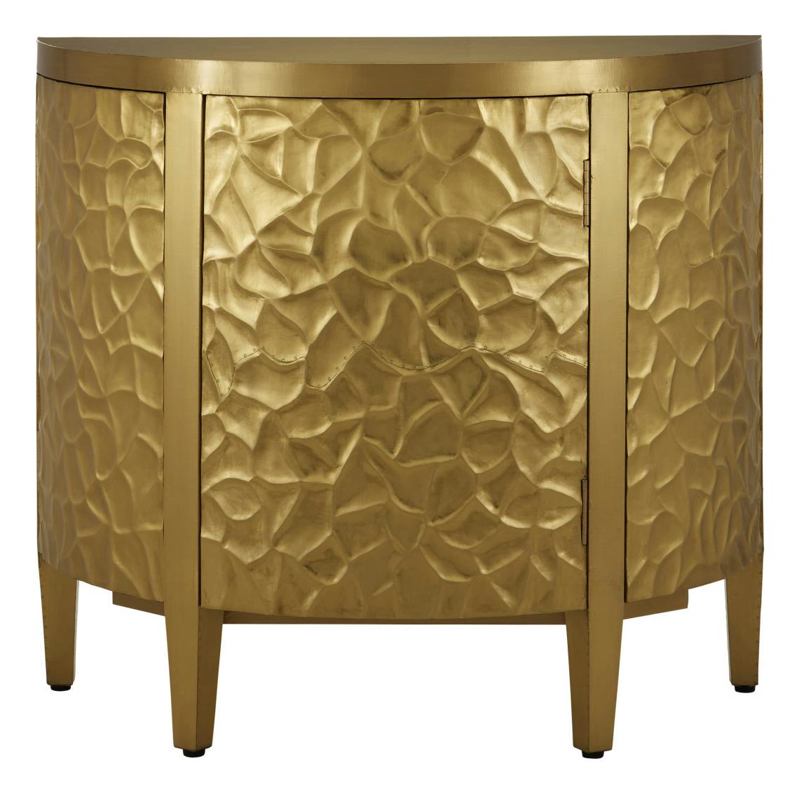 Currey and Company 3000-0244 Auden Brass Demi-Lune Cabinet Currey and Company 3000-0244 Auden Brass Demi-Lune Cabinet