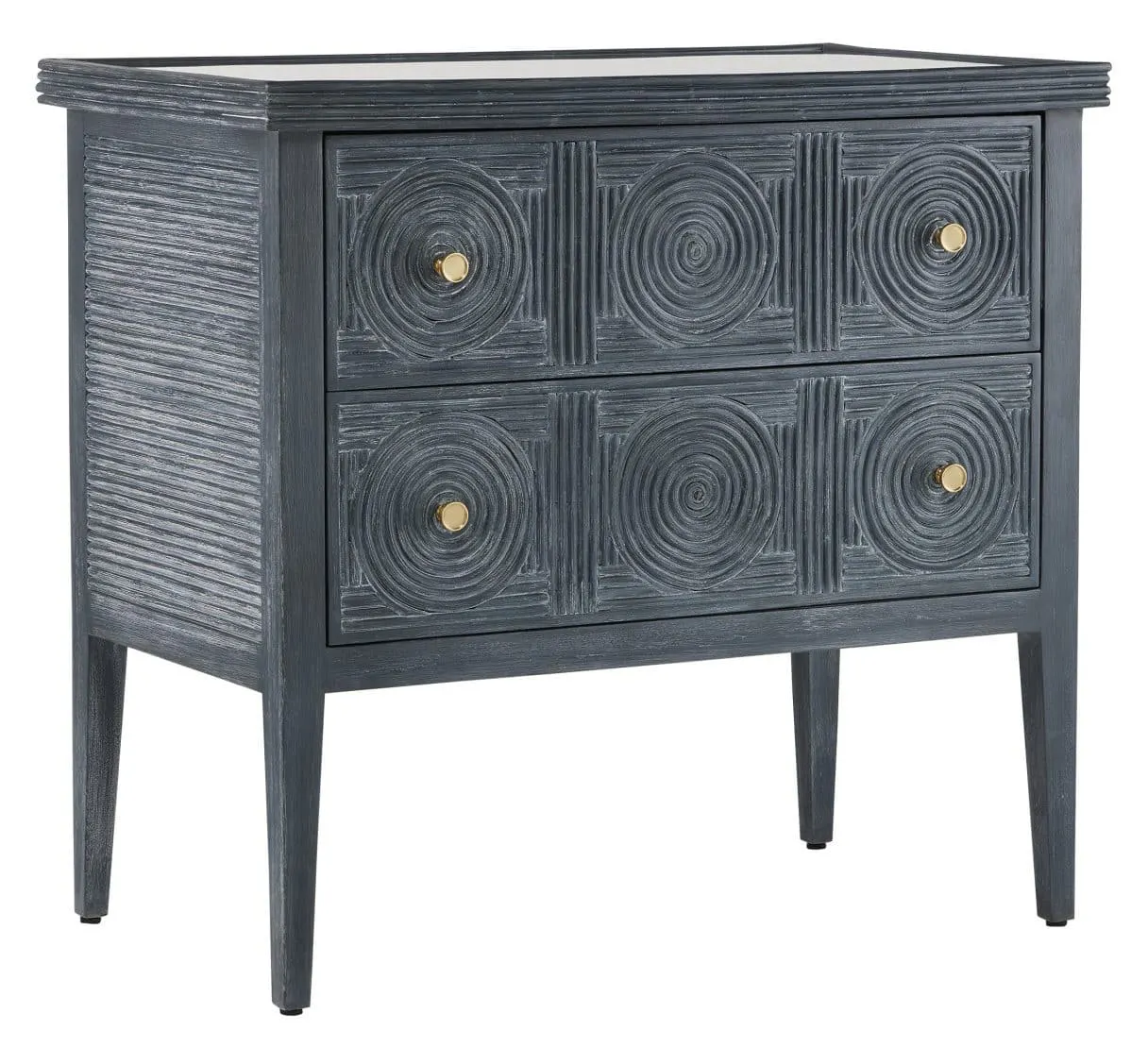 Currey and Company 3000-0217 Santos Vintage Navy Chest