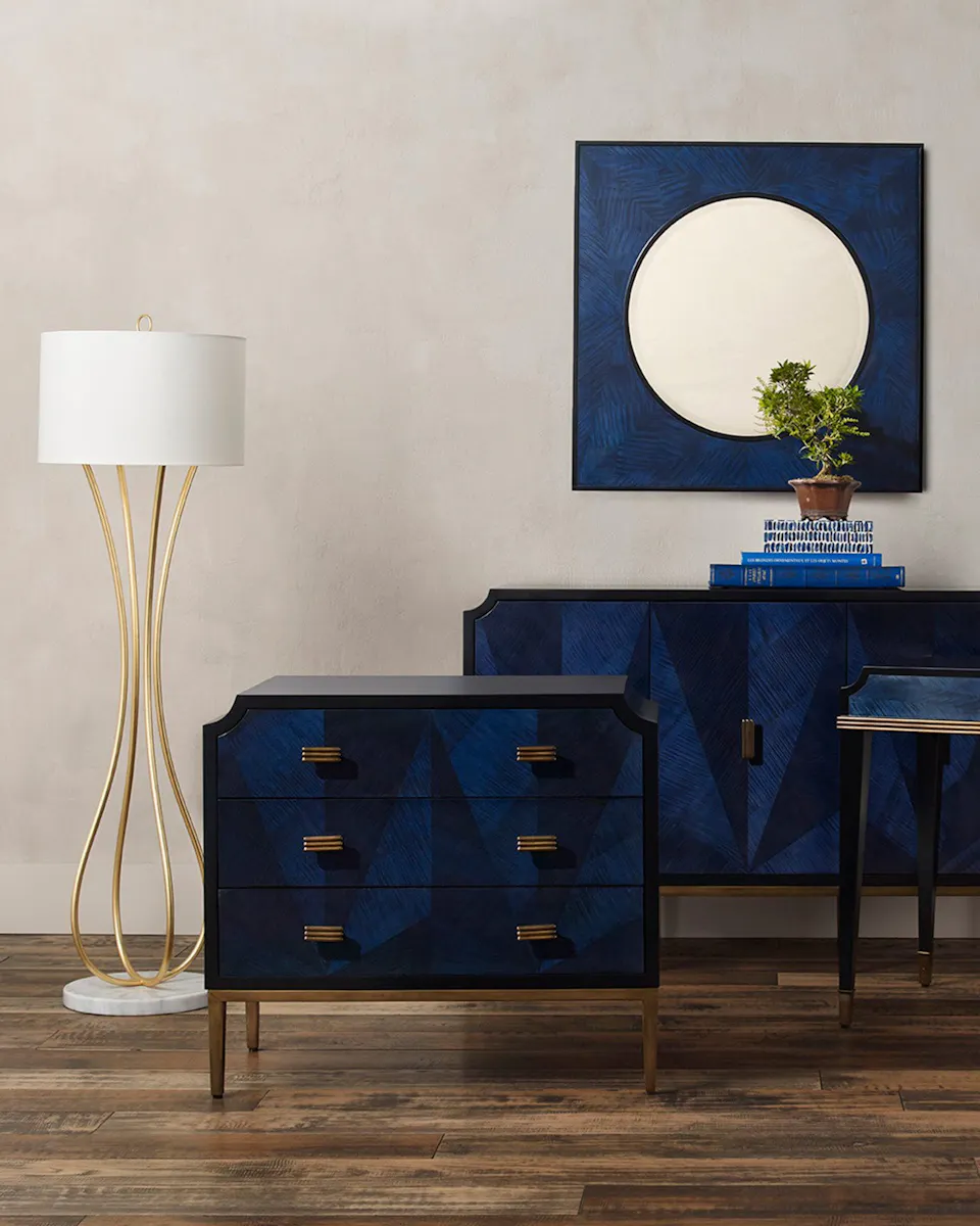 Currey and Company 3000-0124 Kallista Blue Chest Currey and Company 3000-0124 Kallista Blue Chest