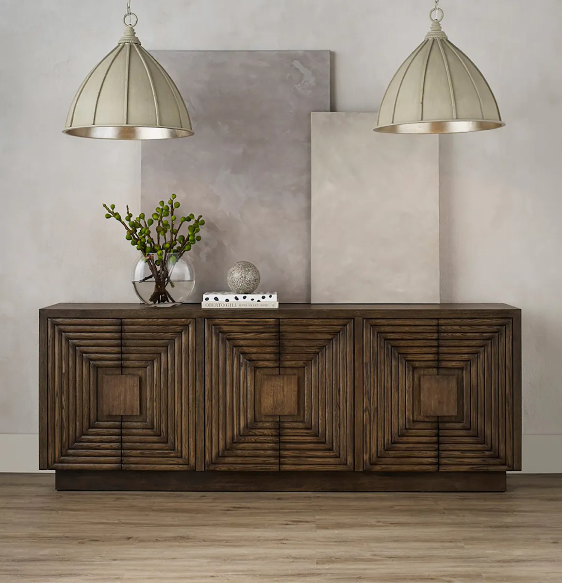 Currey and Company 3252 Morombe Cocoa Credenza Currey and Company 3252 Morombe Cocoa Credenza