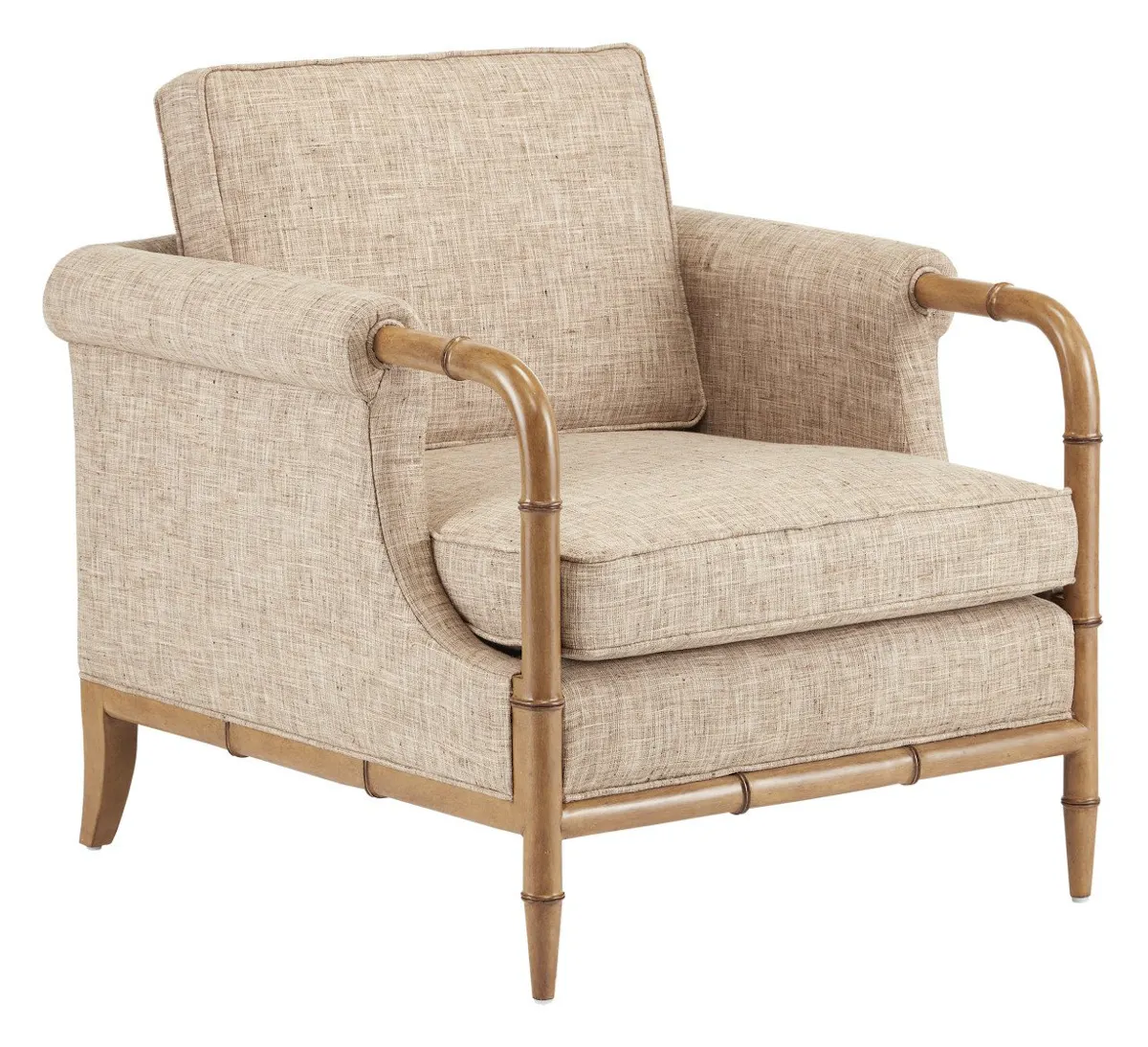 Currey and Company 7000-0602 Merle Walnut Armchair Finn Safari Currey and Company 7000-0602 Merle Walnut Armchair Finn Safari