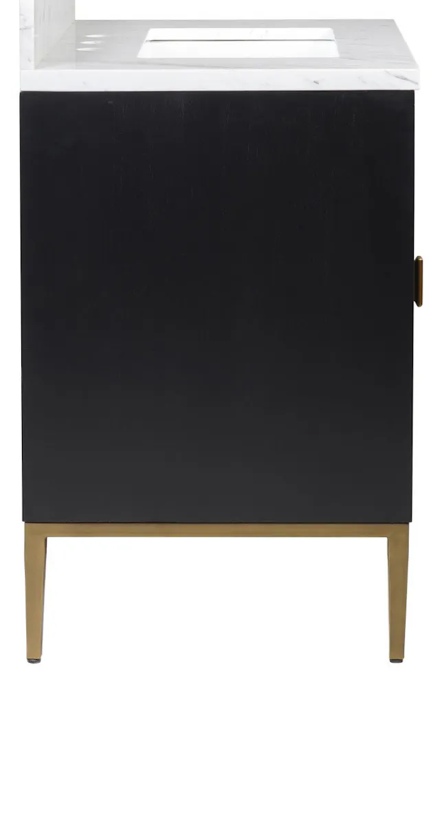 Currey and Company 3800-0008 Kallista 30 inch Blue Vanity with Rectangular Undermount Sink Currey and Company 3800-0008 Kallista 30 inch Blue Vanity with Rectangular Undermount Sink