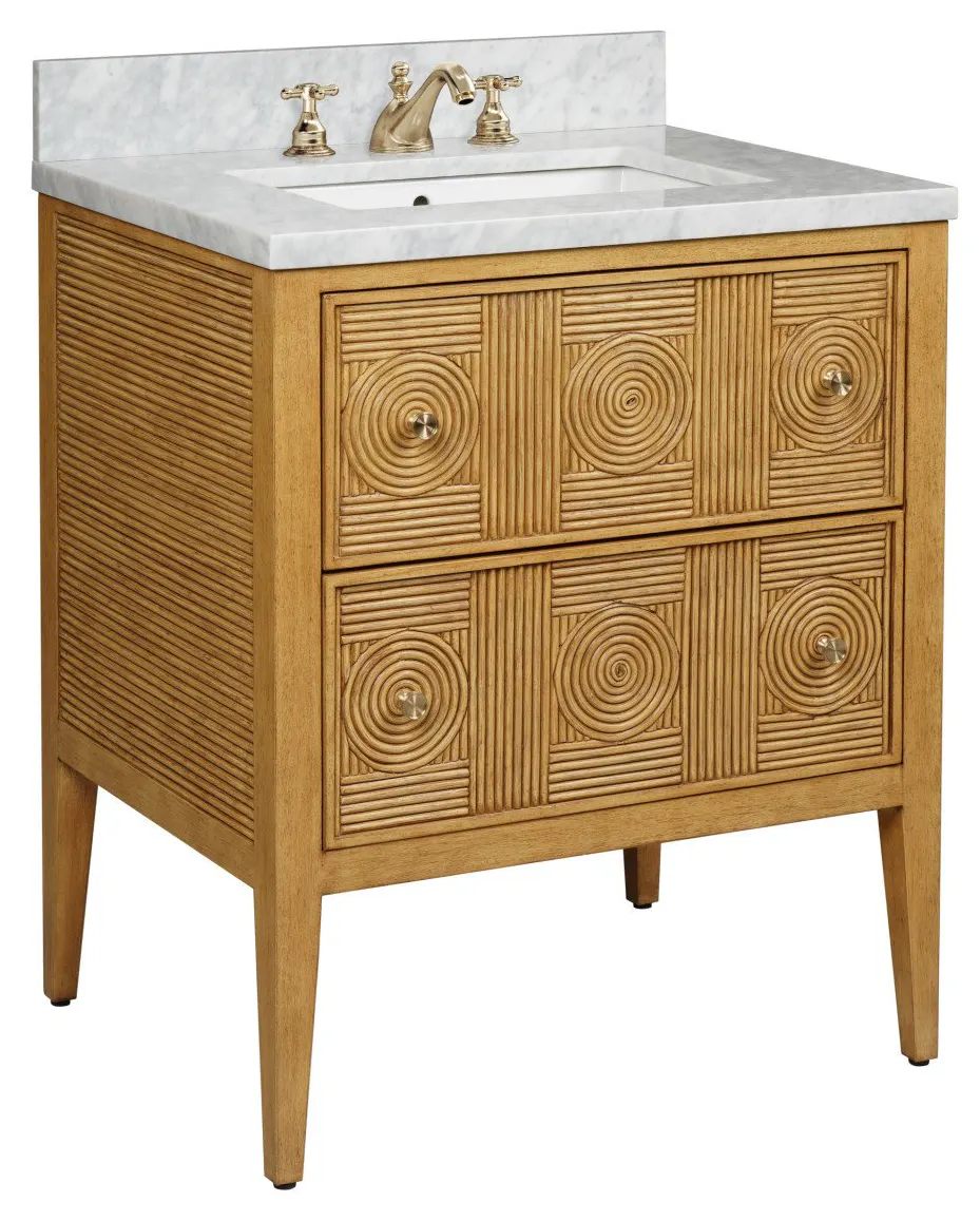 Currey and Company 3800-0010 Santos 28 inch Sea Sand Vanity with Rectangular Undermount Sink Currey and Company 3800-0010 Santos 28 inch Sea Sand Vanity with Rectangular Undermount Sink