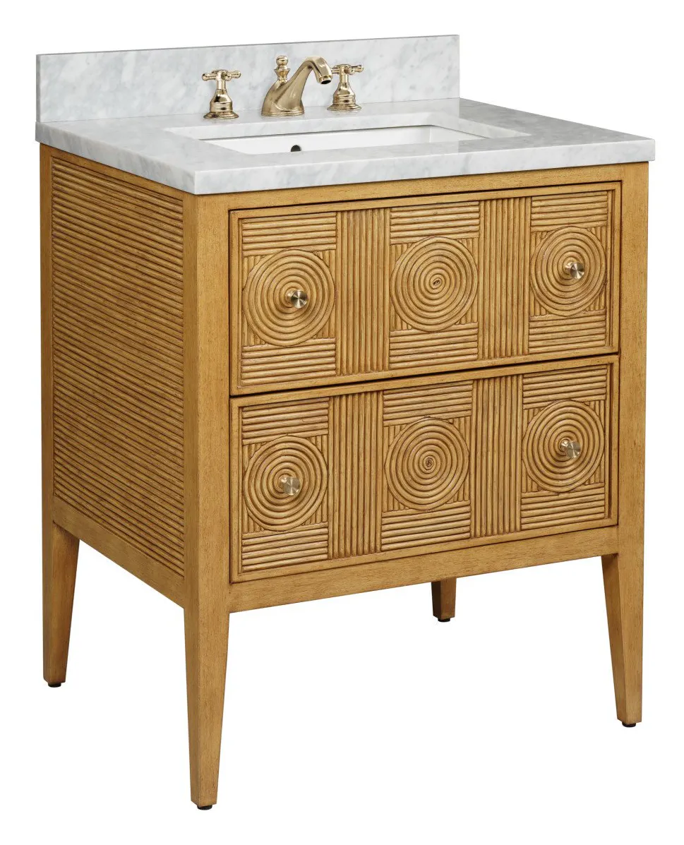 Currey and Company 3800-0010 Santos 28 inch Sea Sand Vanity with Rectangular Undermount Sink Currey and Company 3800-0010 Santos 28 inch Sea Sand Vanity with Rectangular Undermount Sink