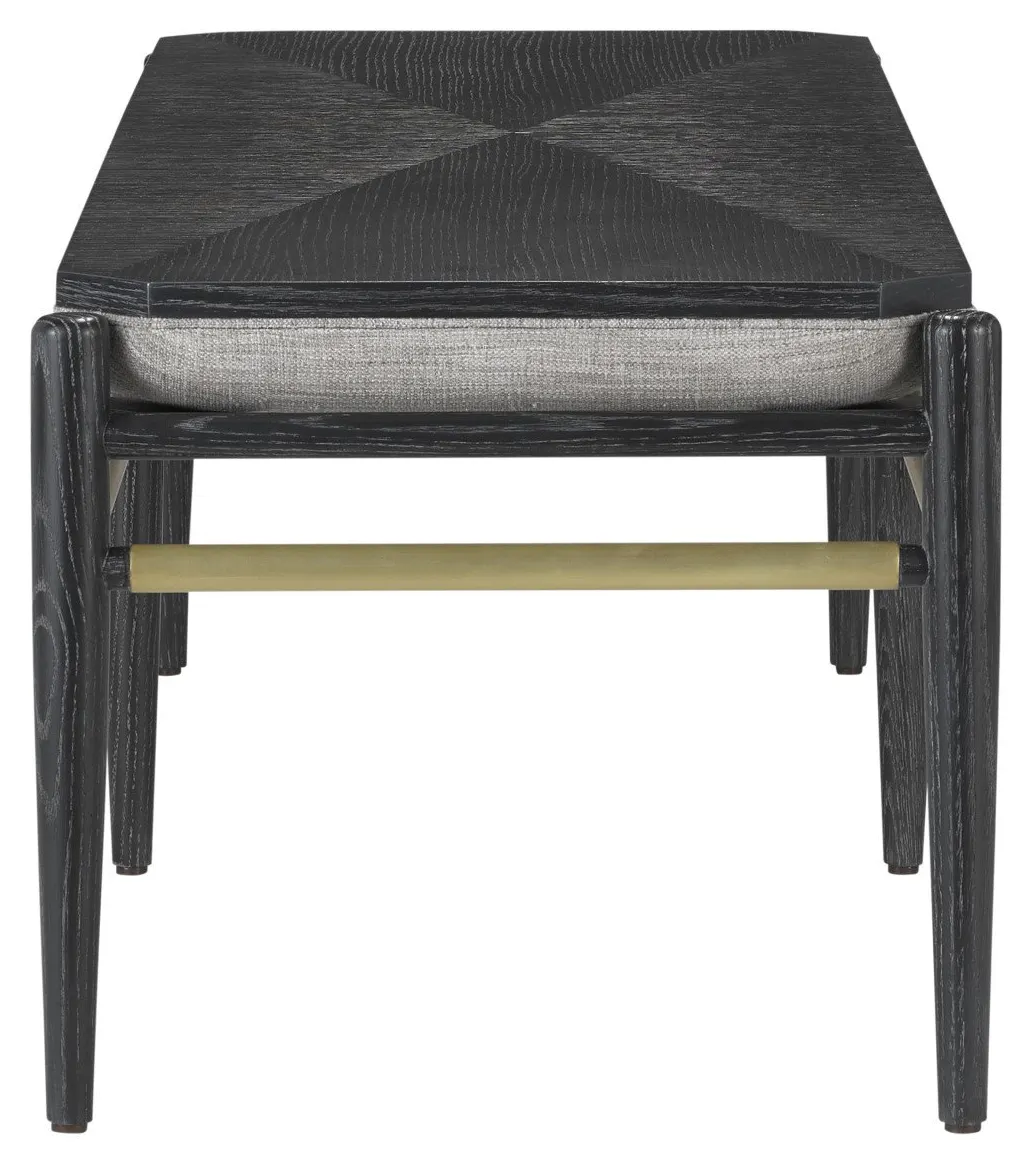 Currey and Company 7000-0312 Visby Black Bench Arita Smoke Currey and Company 7000-0312 Visby Black Bench Arita Smoke