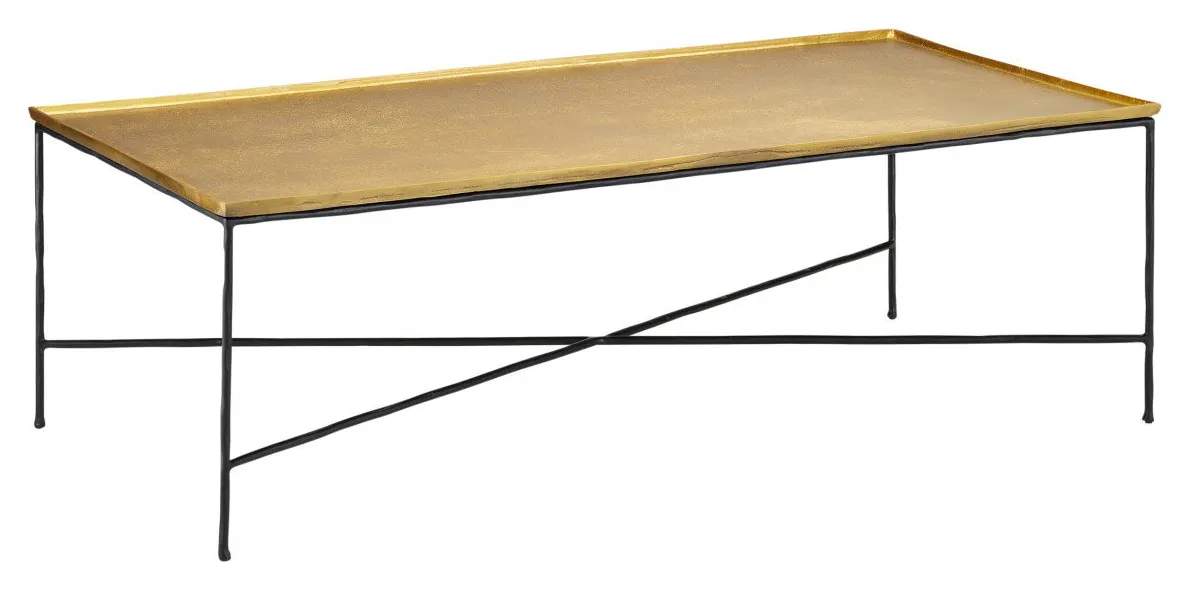 Currey and Company 4000-0152 Boyles Brass Cocktail Table Currey and Company 4000-0152 Boyles Brass Cocktail Table