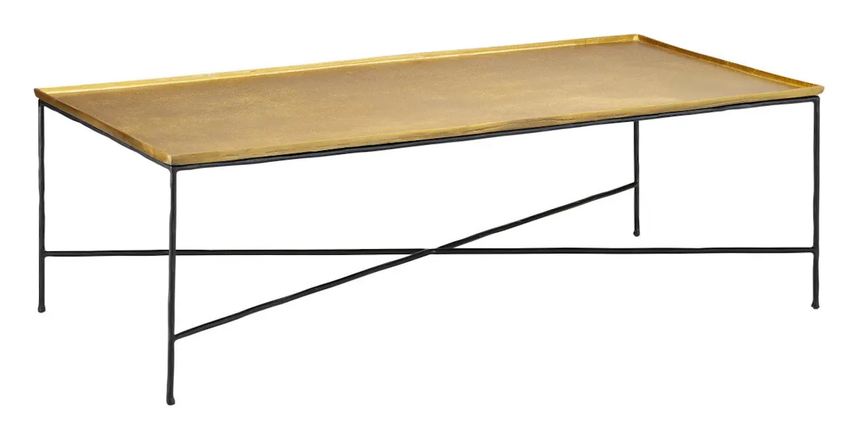 Currey and Company 4000-0152 Boyles Brass Cocktail Table Currey and Company 4000-0152 Boyles Brass Cocktail Table