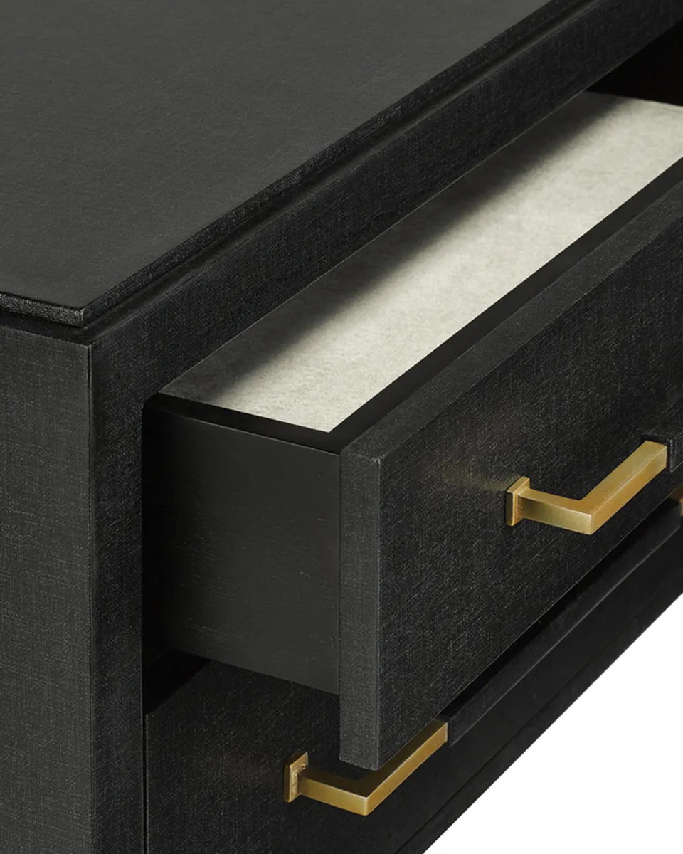 Currey and Company 3000-0036 Verona Black Nightstand Currey and Company 3000-0036 Verona Black Nightstand