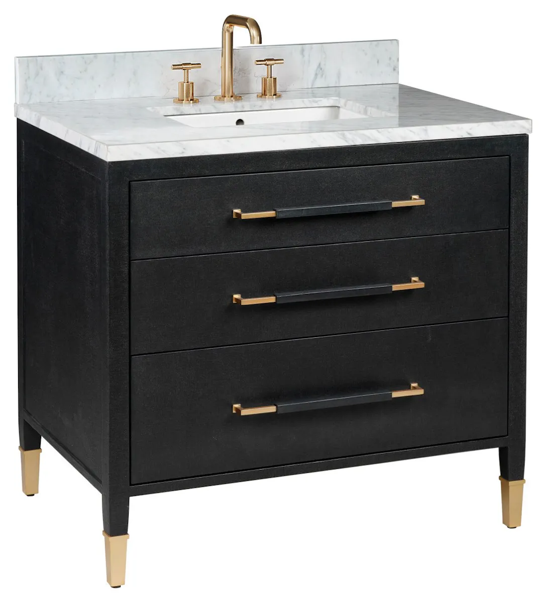 Currey and Company 3800-0006 Verona 36 inch Black Linen Vanity with Rectangular Undermount Sink Currey and Company 3800-0006 Verona 36 inch Black Linen Vanity with Rectangular Undermount Sink