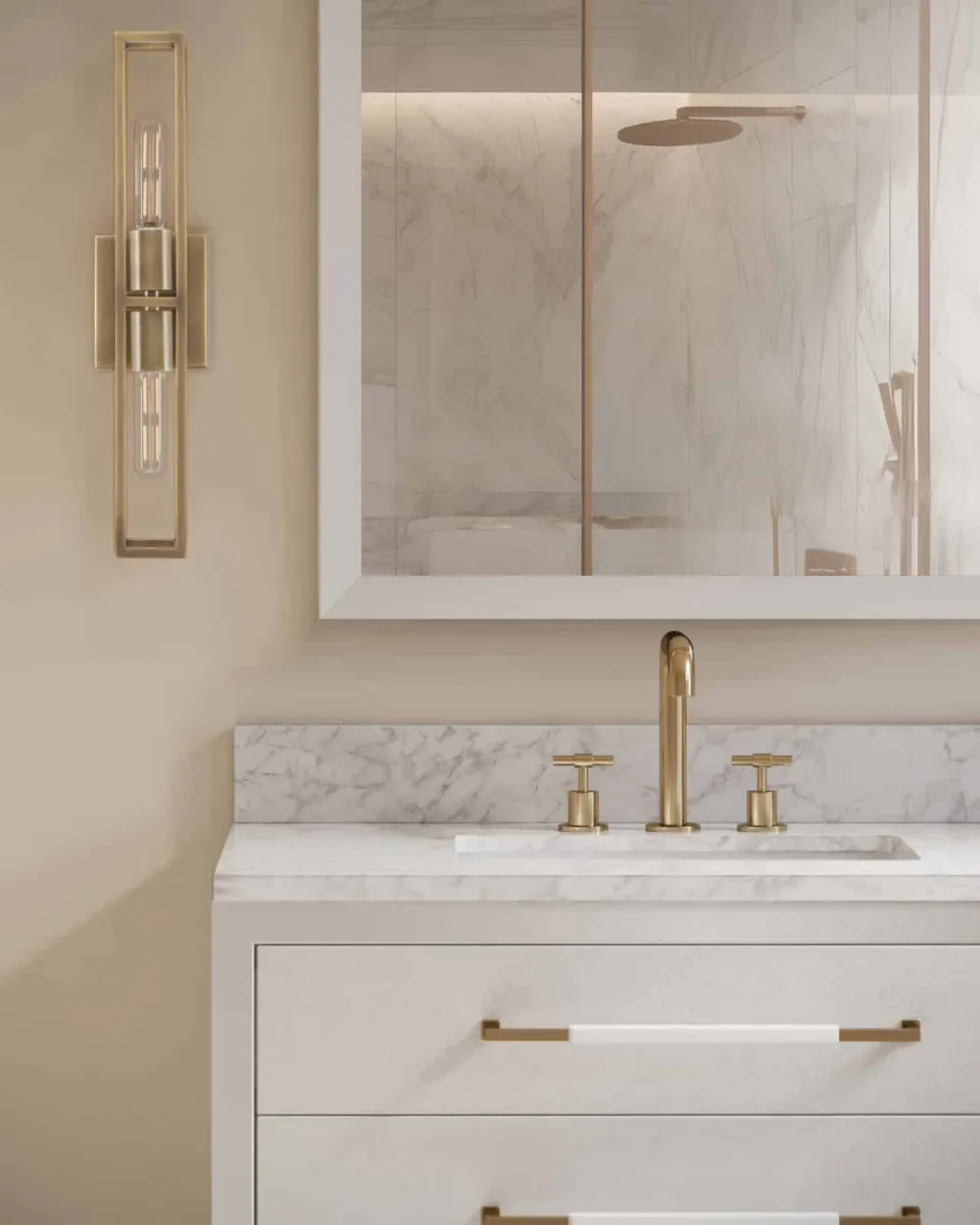 Currey and Company 3800-0007 Verona 36 inch White Vanity with Rectangular Undermount Sink Currey and Company 3800-0007 Verona 36 inch White Vanity with Rectangular Undermount Sink
