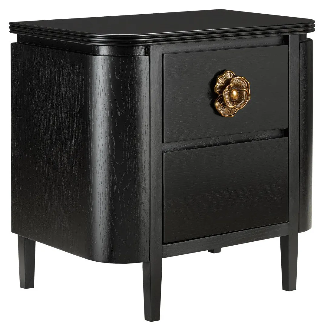 Currey and Company 3000-0098 Briallen Black Nightstand Currey and Company 3000-0098 Briallen Black Nightstand