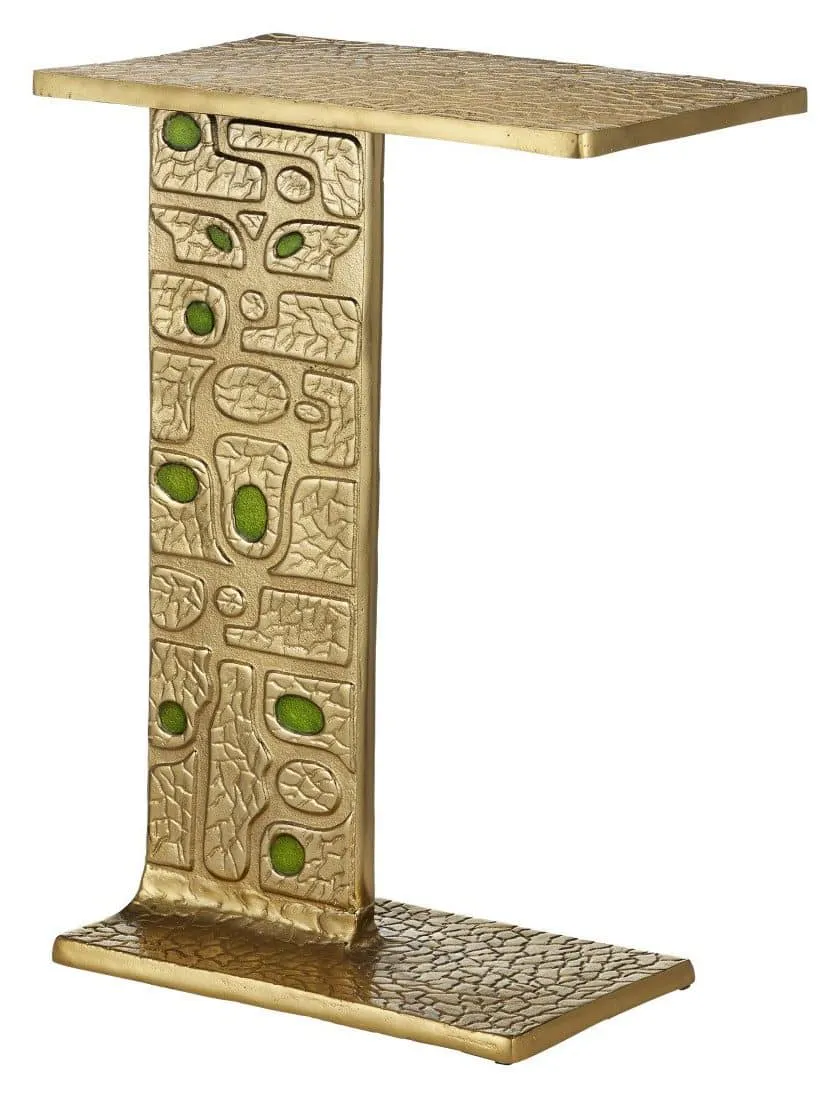 Currey and Company 4000-0197 Beau Monde Gold & Green C Table
