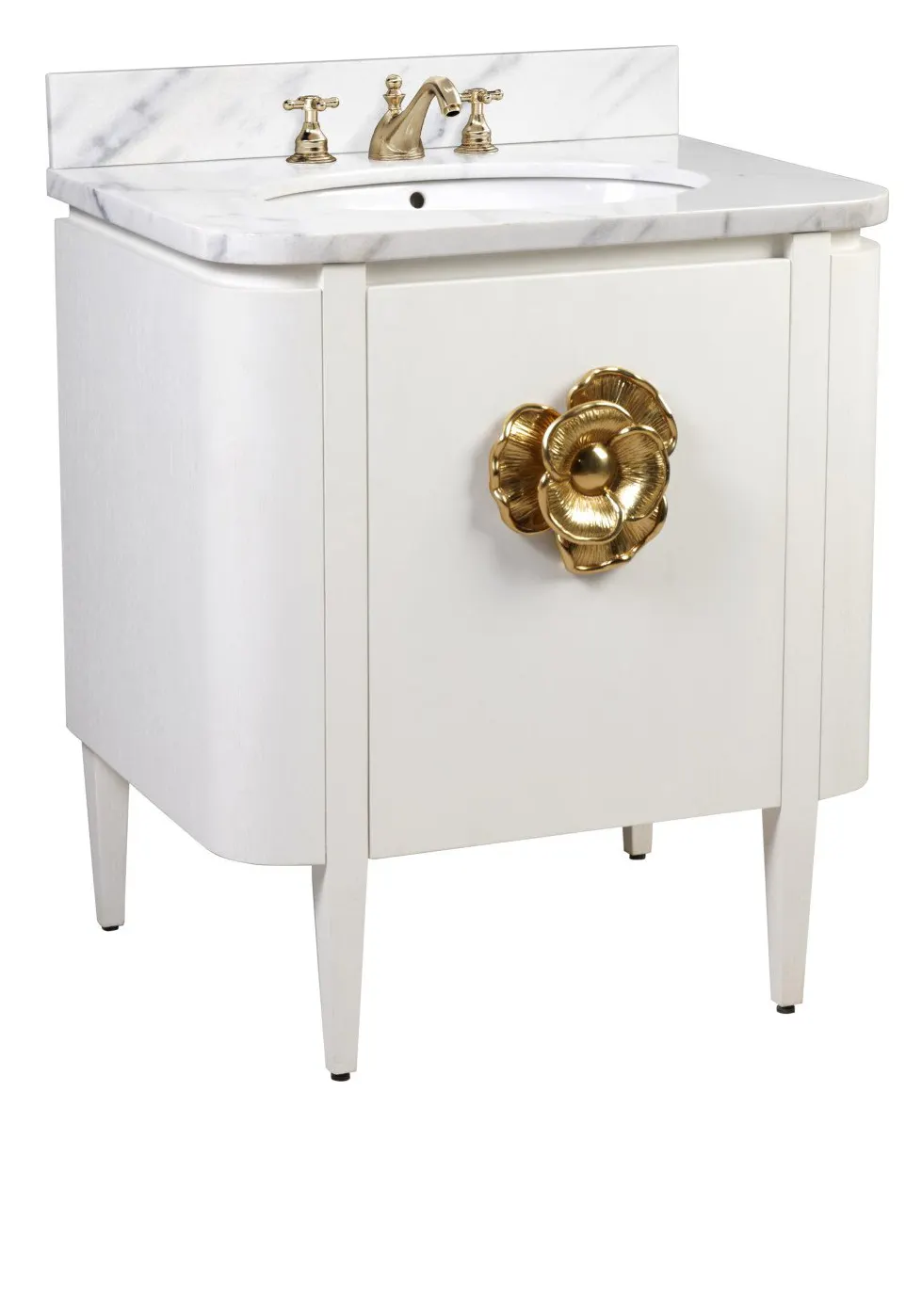 Currey and Company 3800-0004 Briallen 30 inch White Vanity with Oval Undermount Sink Currey and Company 3800-0004 Briallen 30 inch White Vanity with Oval Undermount Sink