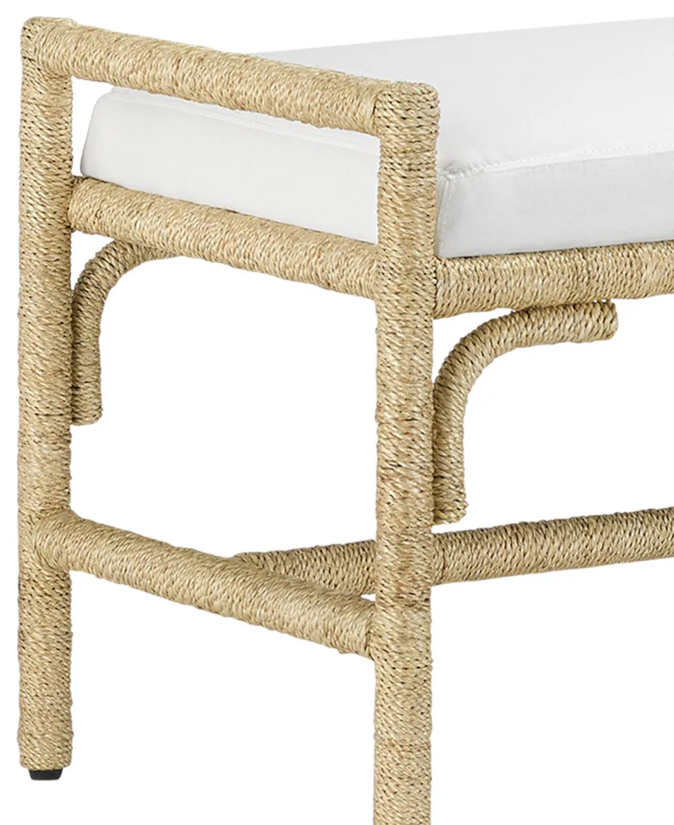 Currey and Company 7000-1171 Olisa Natural Bench Muslin Currey and Company 7000-1171 Olisa Natural Bench Muslin