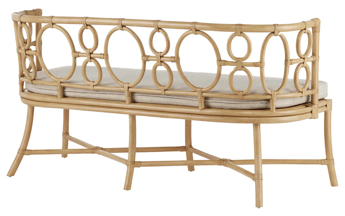Currey and Company 7000-0592 Tegal Natural Bench Finn Natural Currey and Company 7000-0592 Tegal Natural Bench Finn Natural