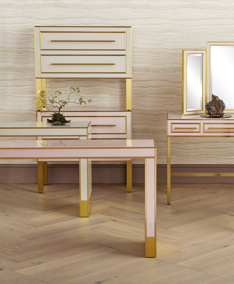 Currey and Company 3000-0210 Arden Pink Console Table Currey and Company 3000-0210 Arden Pink Console Table