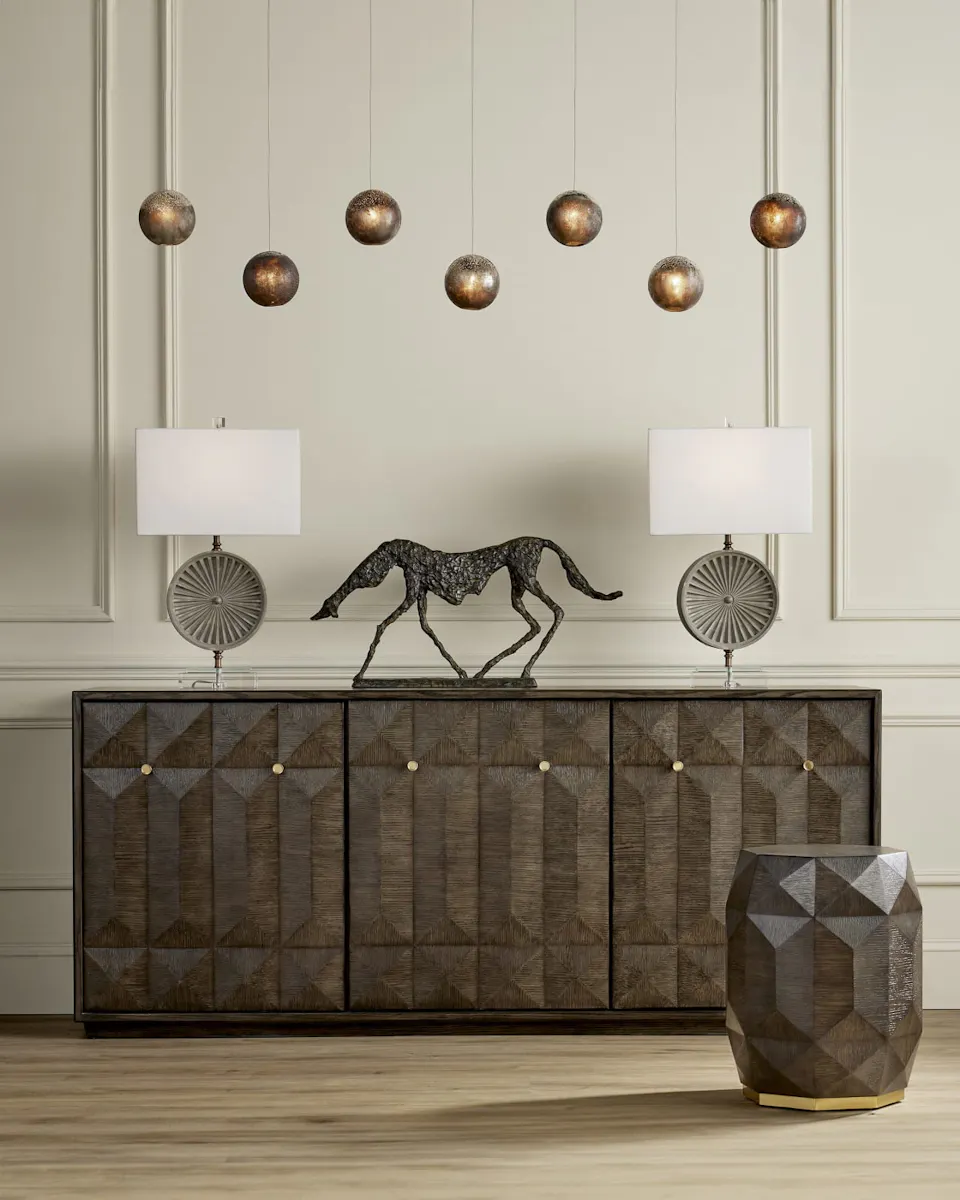 Currey and Company 3000-0227 Kendall Dove Gray Credenza Currey and Company 3000-0227 Kendall Dove Gray Credenza