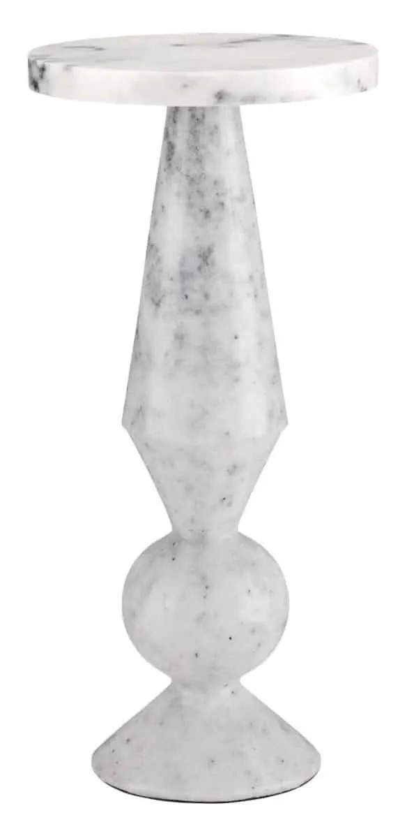 Currey and Company 3000-0223 Quince White Marble Accent Table