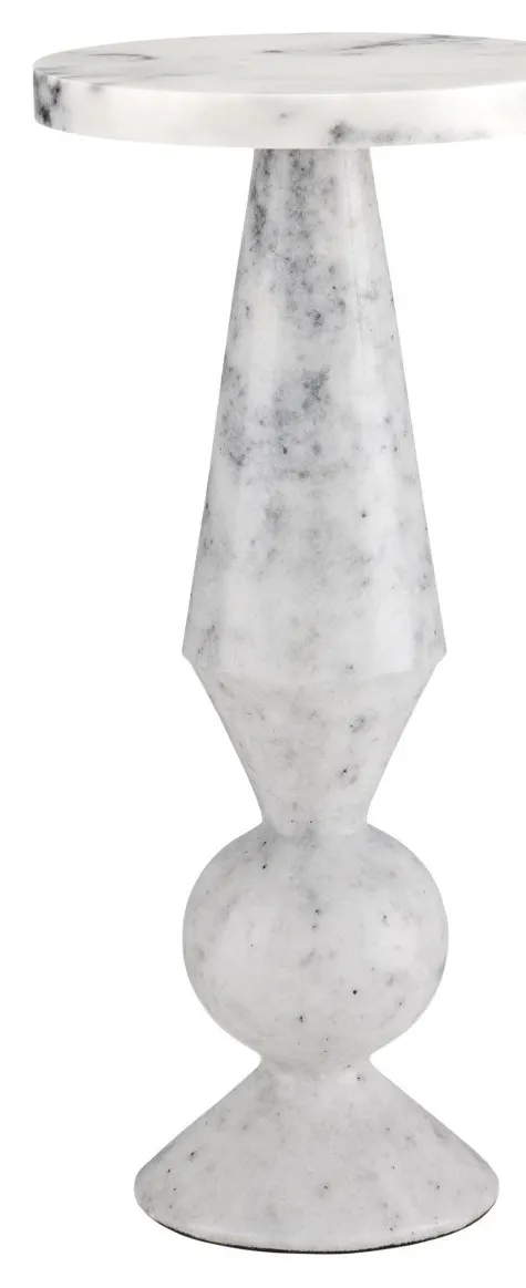 Currey and Company 3000-0223 Quince White Marble Accent Table Currey and Company 3000-0223 Quince White Marble Accent Table