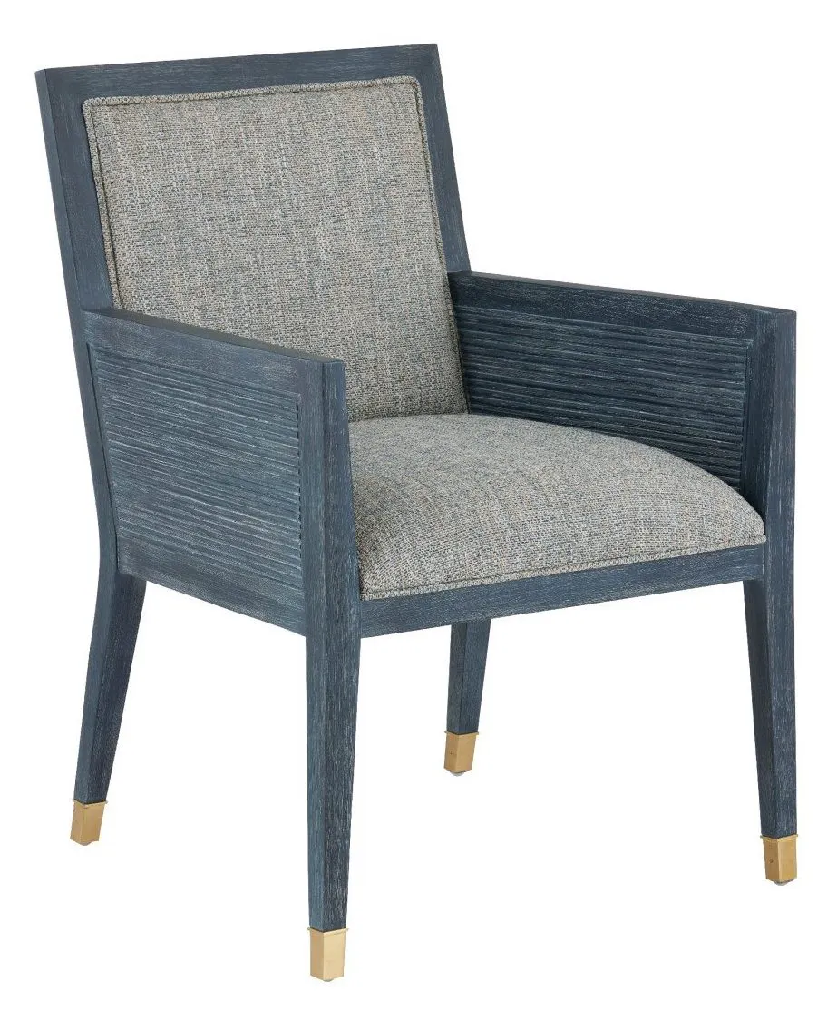 Currey and Company 7000-0852 Santos Vintage Navy Armchair Barrett Dusk