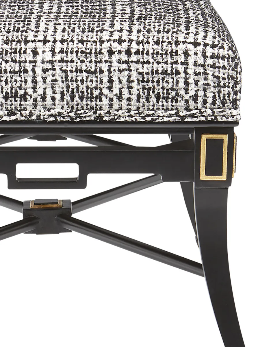 Currey and Company 7000-0492 Scarlett Black Bench Marrazzo Tuxedo Currey and Company 7000-0492 Scarlett Black Bench Marrazzo Tuxedo