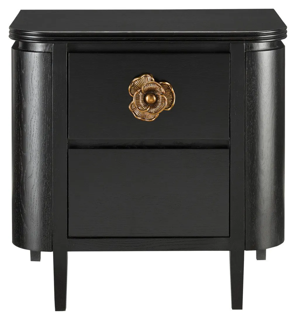 Currey and Company 3000-0098 Briallen Black Nightstand Currey and Company 3000-0098 Briallen Black Nightstand