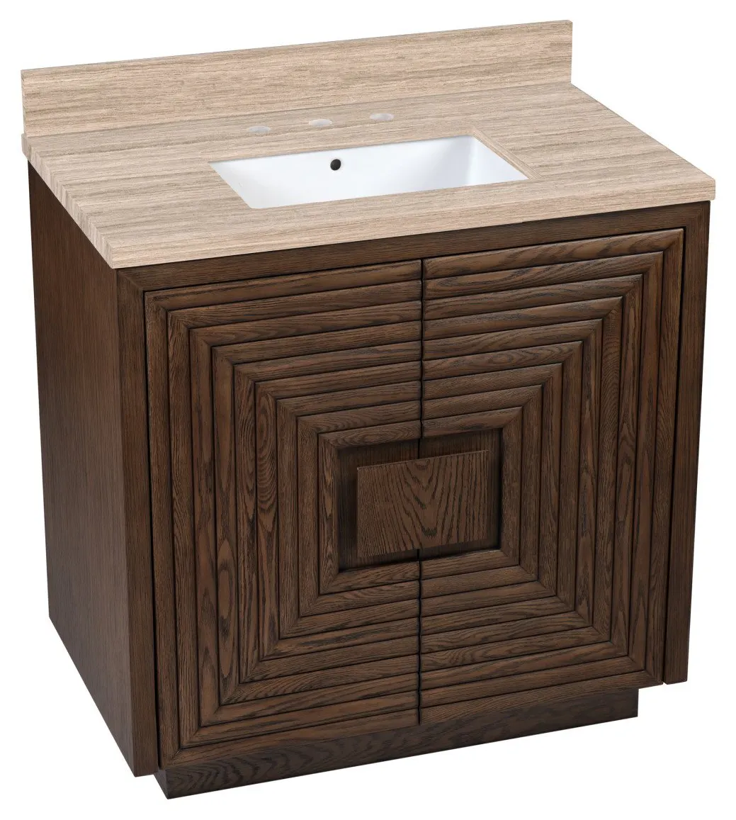 Currey and Company 3800-0011 Morombe 36 inch Cocoa Vanity with Rectangular Undermount Sink Currey and Company 3800-0011 Morombe 36 inch Cocoa Vanity with Rectangular Undermount Sink