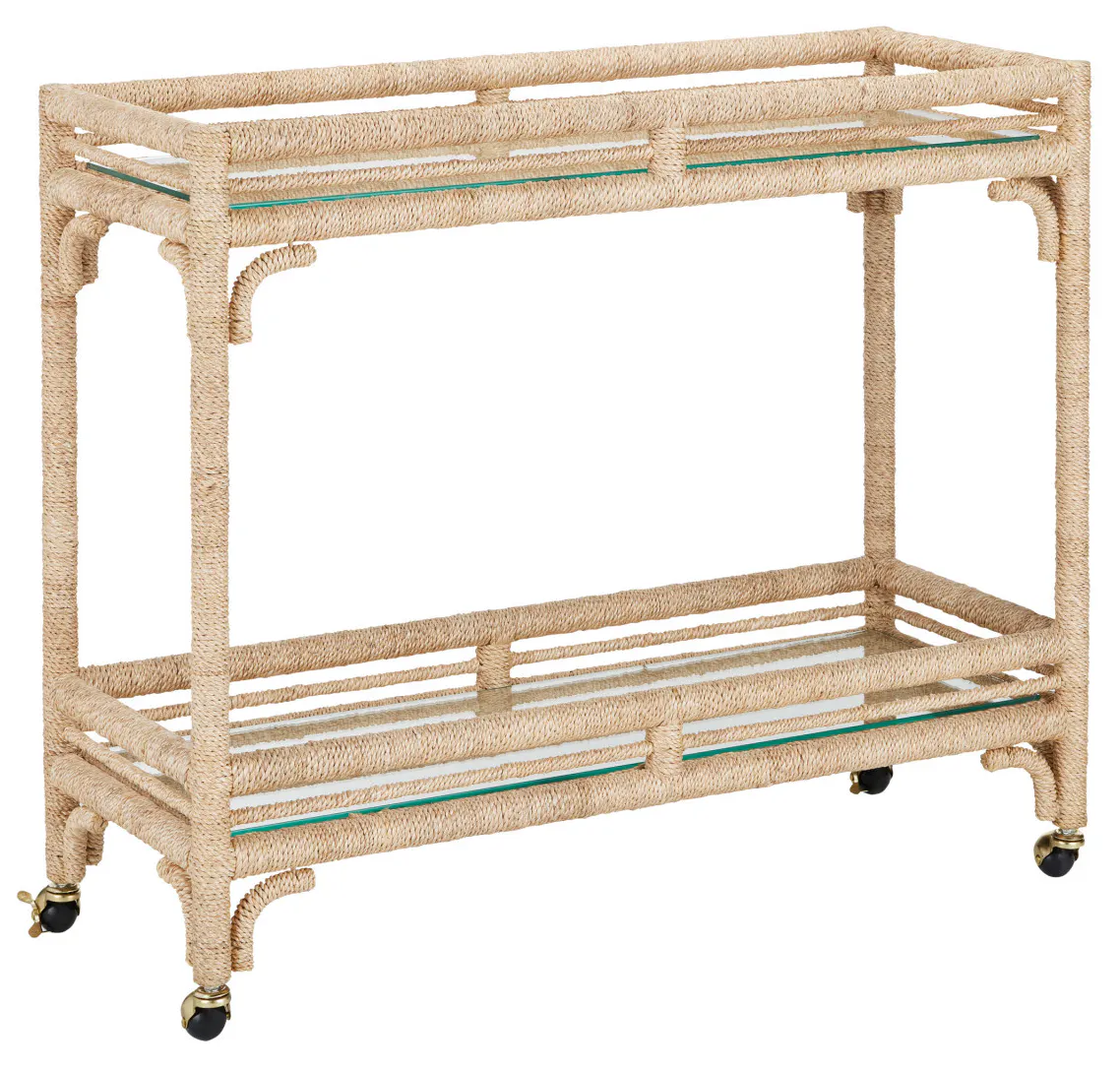 Currey and Company 3000-0218 Olisa Rope Bar Cart Currey and Company 3000-0218 Olisa Rope Bar Cart