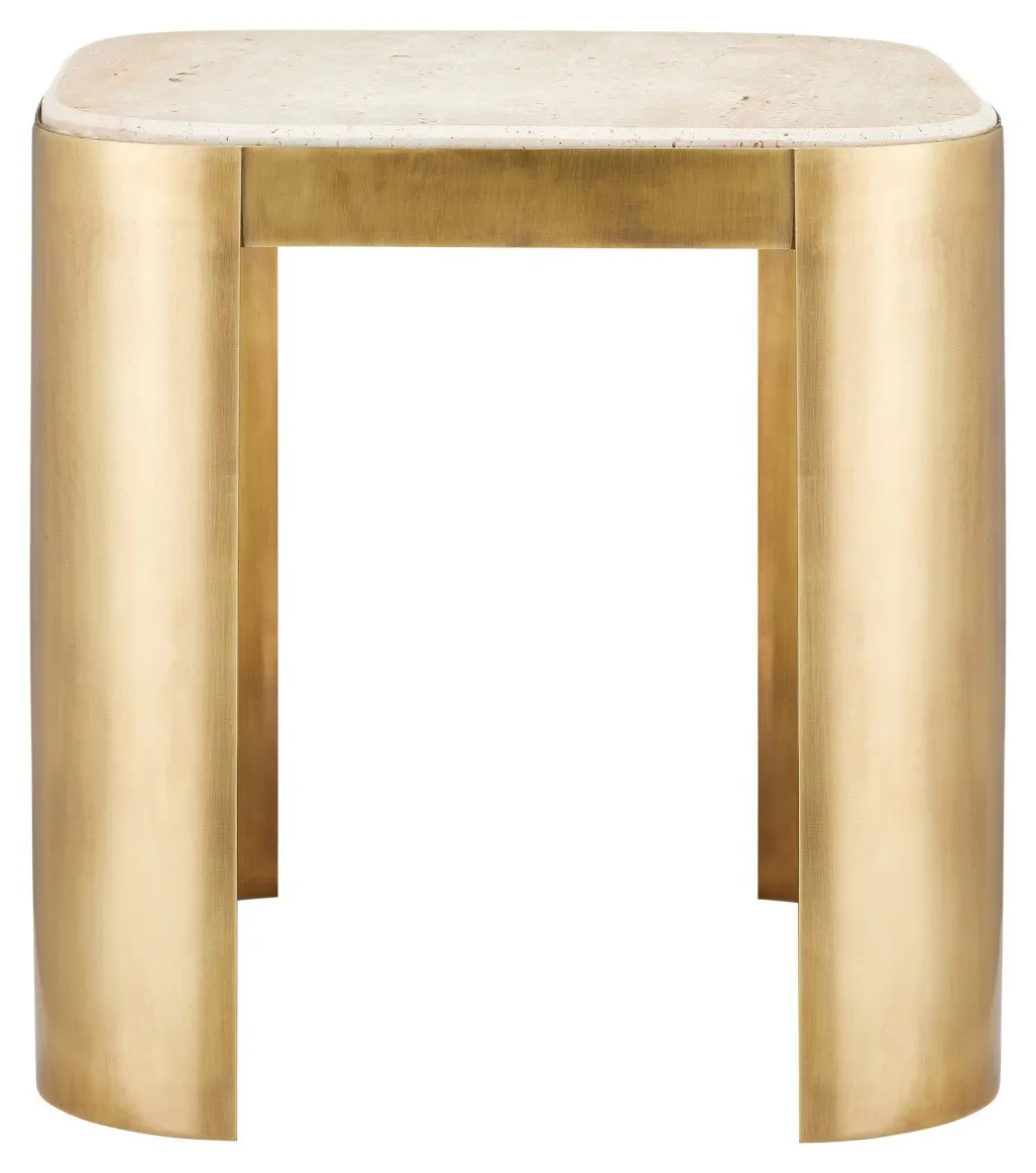 Currey and Company 4000-0161 Sev Travertine Accent Table Currey and Company 4000-0161 Sev Travertine Accent Table
