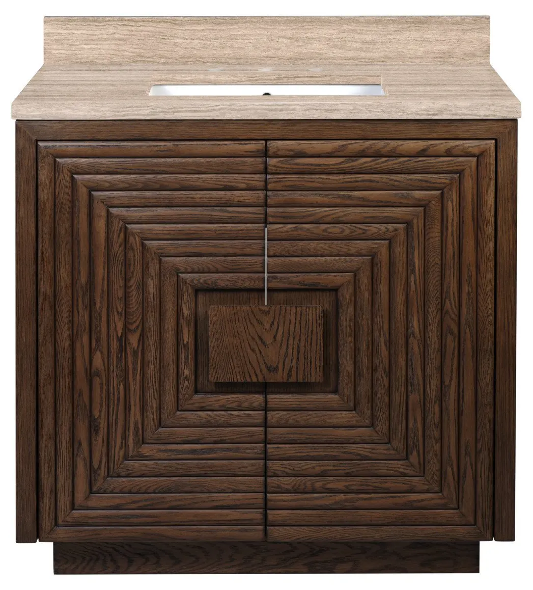 Currey and Company 3800-0011 Morombe 36 inch Cocoa Vanity with Rectangular Undermount Sink Currey and Company 3800-0011 Morombe 36 inch Cocoa Vanity with Rectangular Undermount Sink
