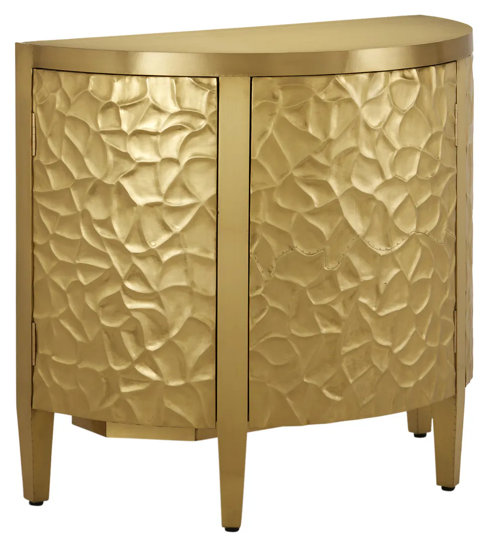 Currey and Company 3000-0244 Auden Brass Demi-Lune Cabinet Currey and Company 3000-0244 Auden Brass Demi-Lune Cabinet